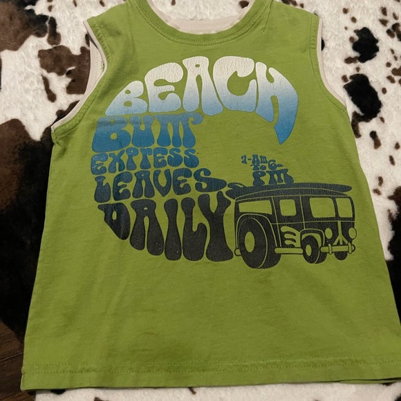 Green Kids Tank Top with Beach Print - Picture 5 of 5